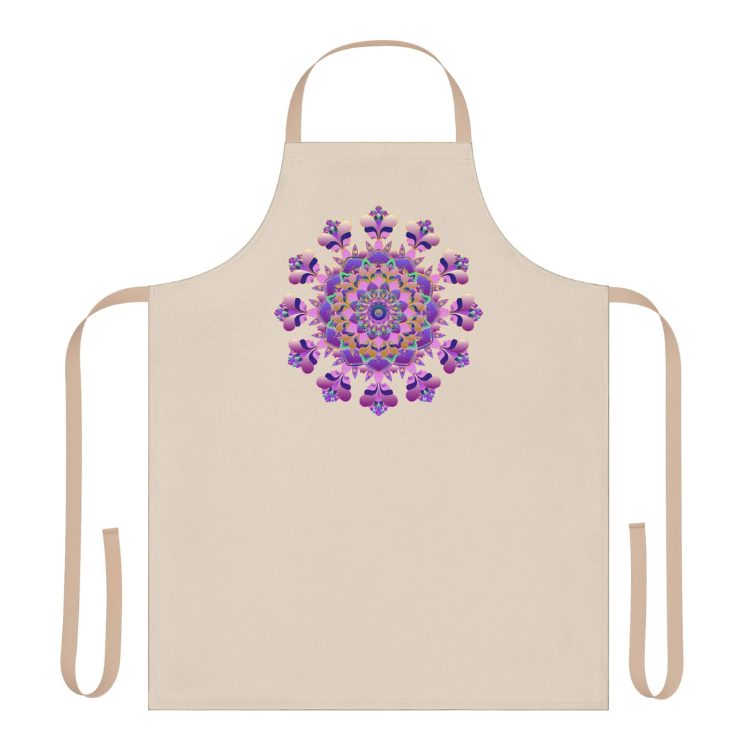 Mandala Art Apron - Hand Drawn Purple & Pink All Over Prints - Blululi