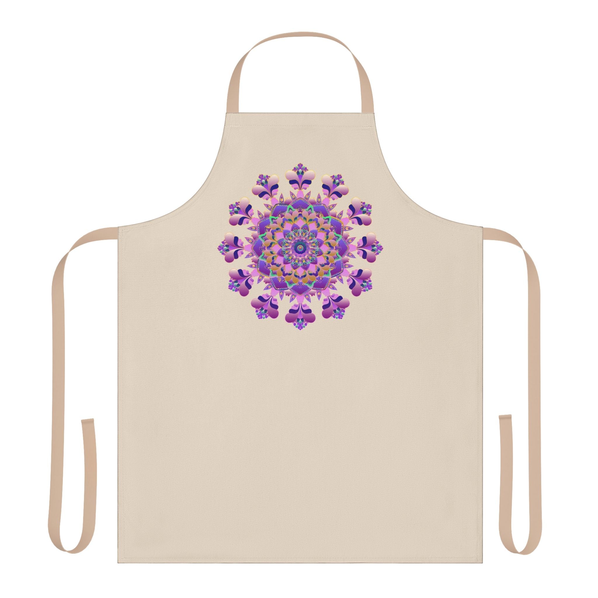 Mandala Art Apron - Hand Drawn Purple & Pink All Over Prints - Blululi