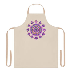 Mandala Art Apron - Hand Drawn Purple & Pink All Over Prints - Blululi