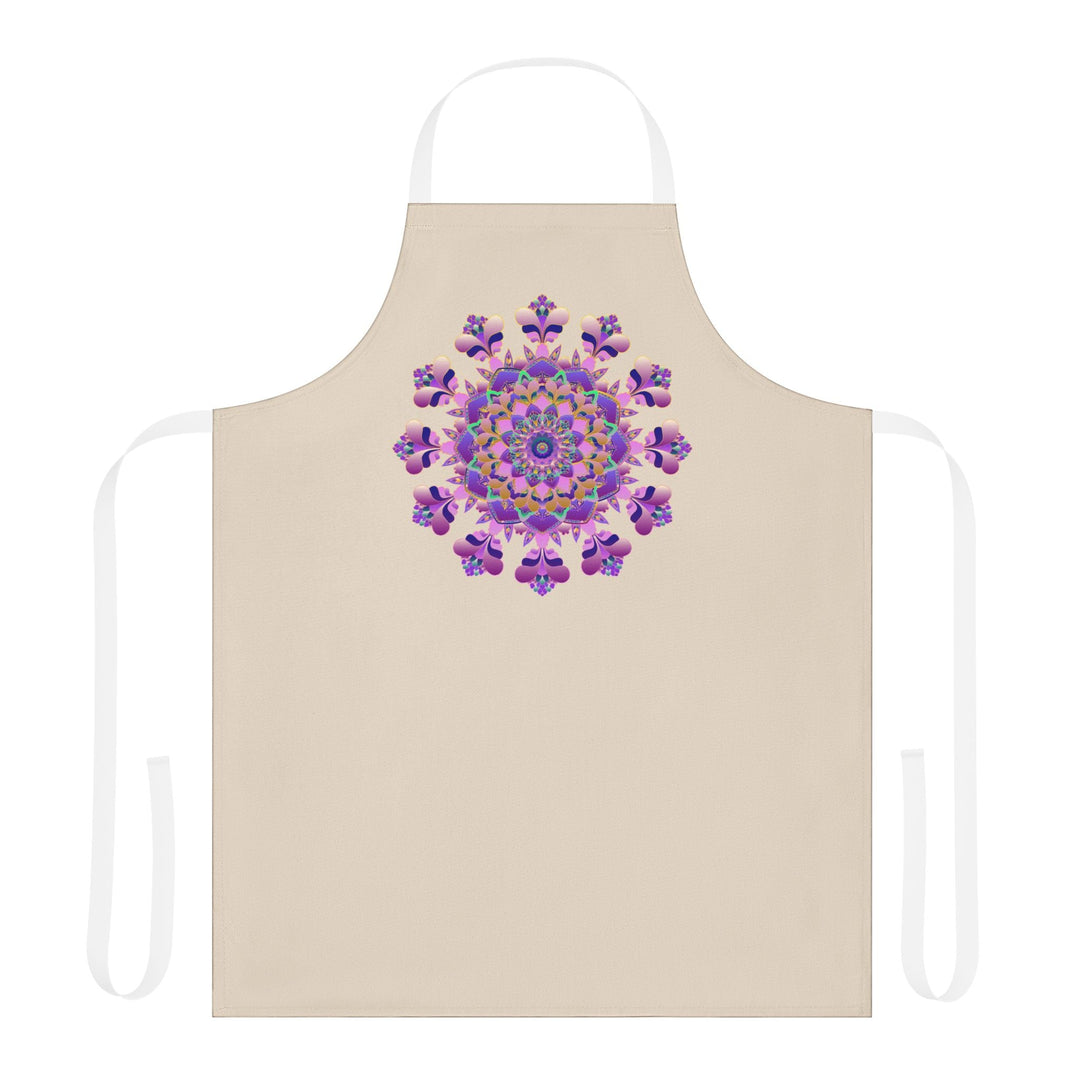 Mandala Art Apron - Hand Drawn Purple & Pink All Over Prints - Blululi