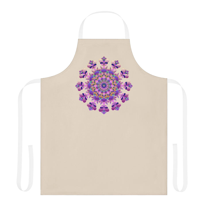 Mandala Art Apron - Hand Drawn Purple & Pink All Over Prints - Blululi