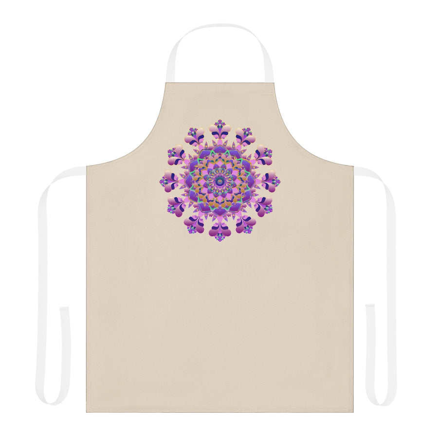 Mandala Art Apron - Hand Drawn Purple & Pink All Over Prints - Blululi