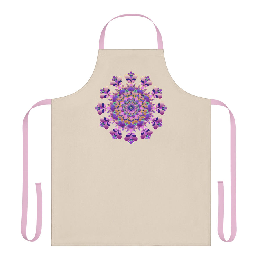 Mandala Art Apron - Hand Drawn Purple & Pink All Over Prints - Blululi