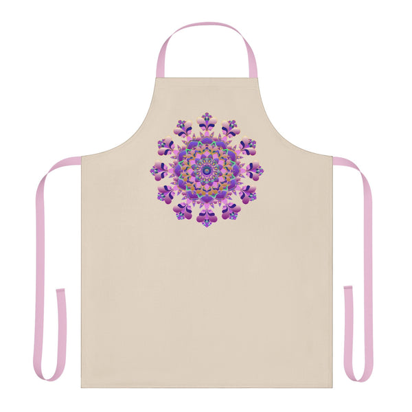 Mandala Art Apron - Hand Drawn Purple & Pink All Over Prints - Blululi