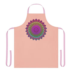 Mandala Art Apron - Peach & Black All Over Prints - Blululi