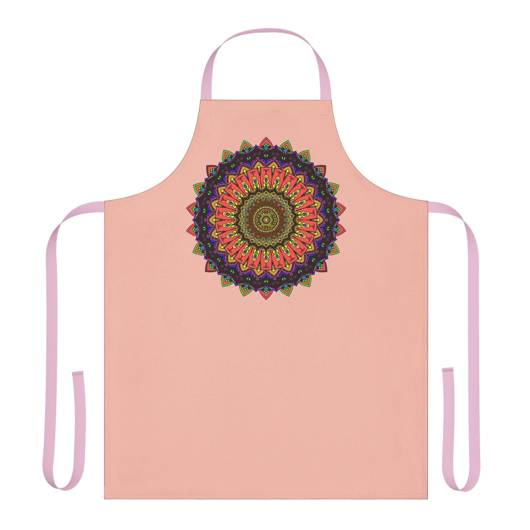 Mandala Art Apron - Peach & Black All Over Prints - Blululi