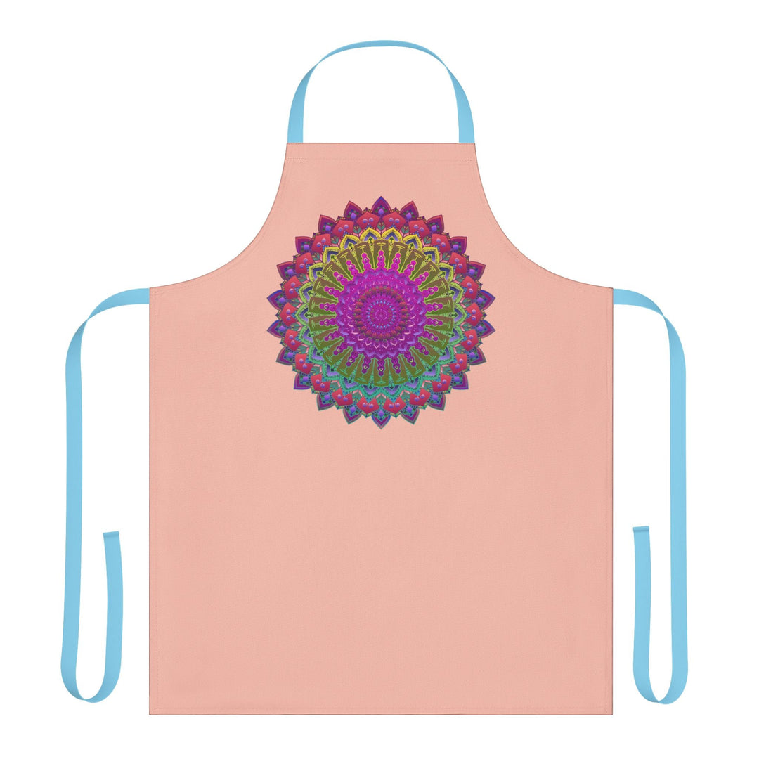 Mandala Art Apron - Peach & Black All Over Prints - Blululi