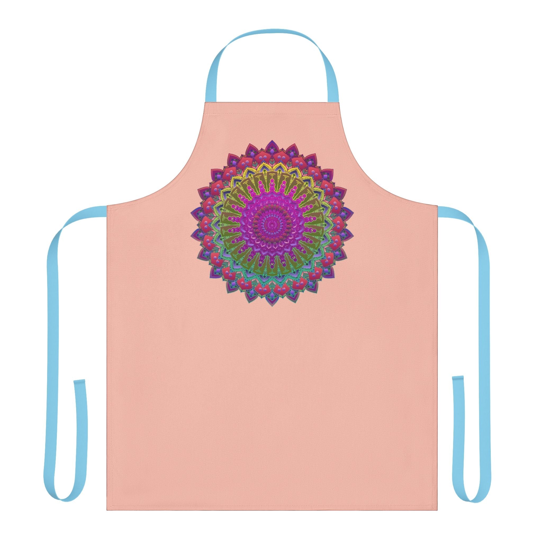 Mandala Art Apron - Peach & Black All Over Prints - Blululi