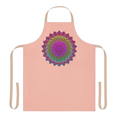 Mandala Art Apron - Peach & Black All Over Prints - Blululi