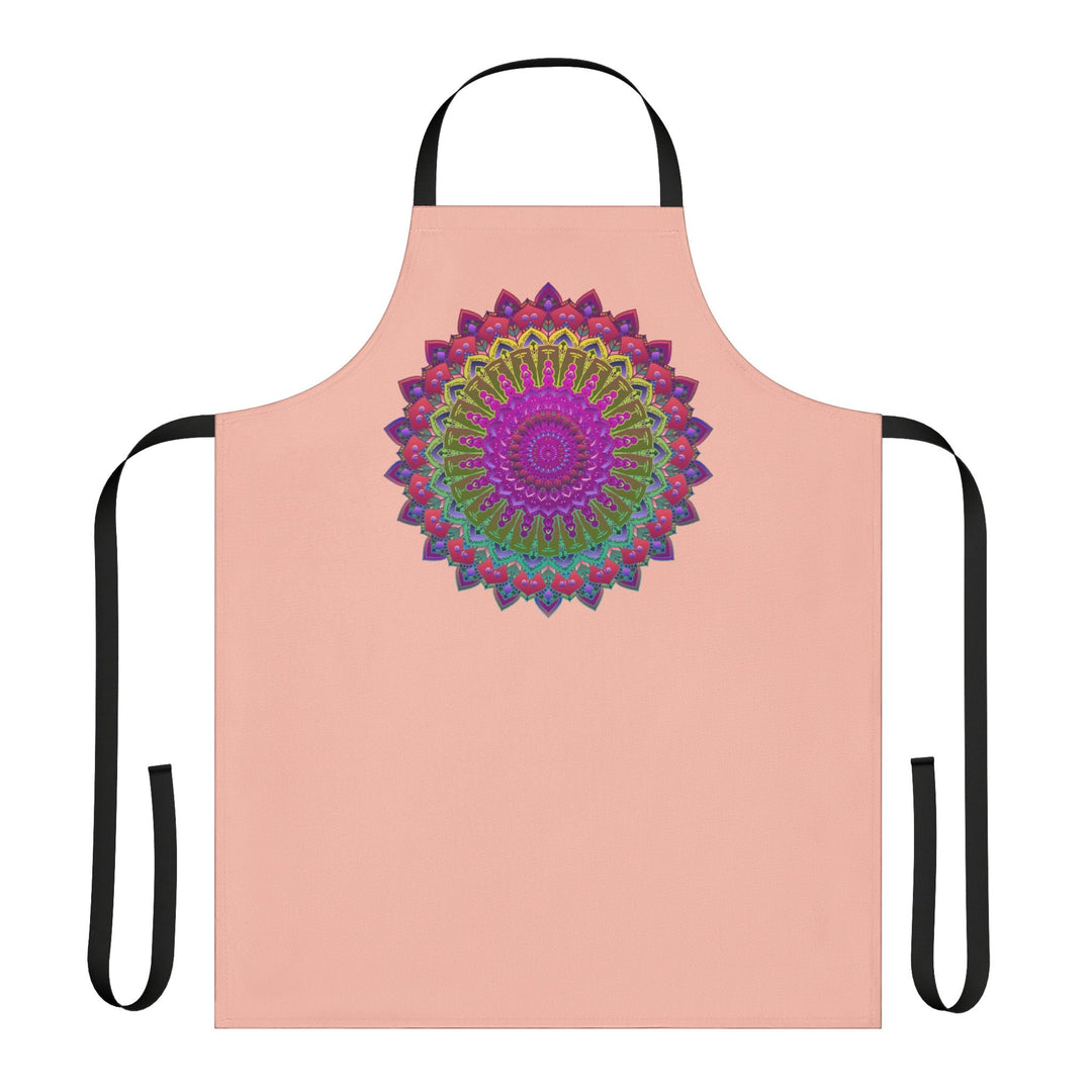 Mandala Art Apron - Peach & Black All Over Prints - Blululi