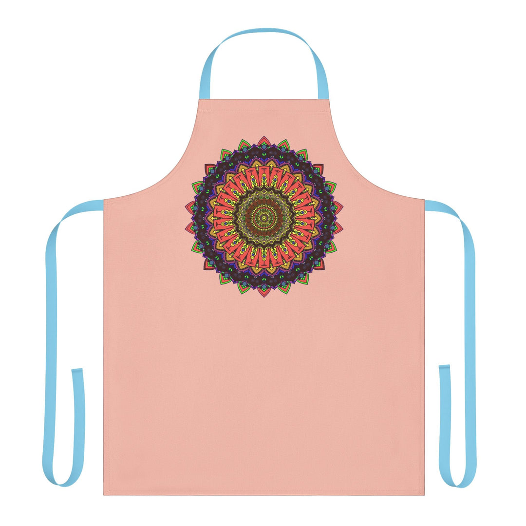 Mandala Art Apron - Peach & Black All Over Prints - Blululi