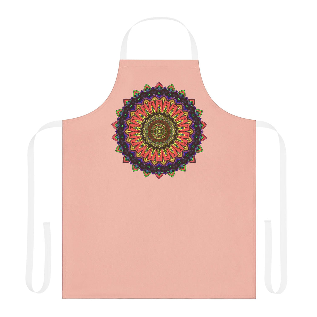 Mandala Art Apron - Peach & Black All Over Prints - Blululi