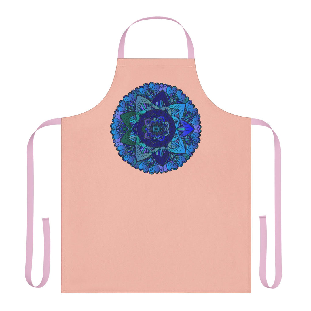 Mandala Art Apron - Peach, Blue & Purple All Over Prints - Blululi