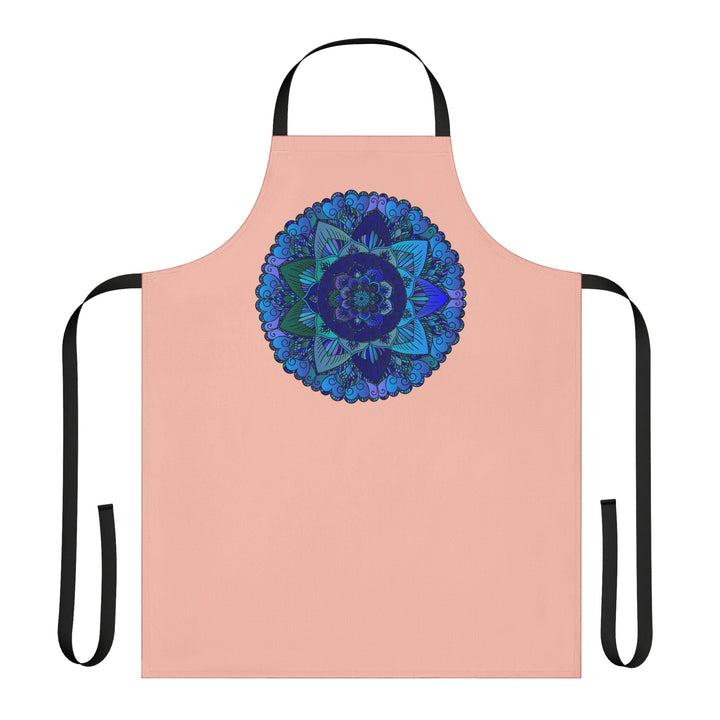 Mandala Art Apron - Peach, Blue & Purple All Over Prints - Blululi