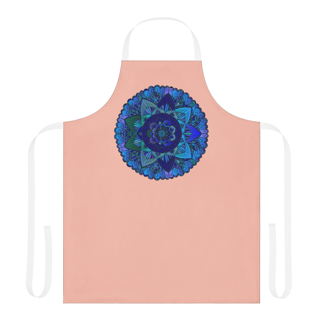 Mandala Art Apron - Peach, Blue & Purple All Over Prints - Blululi