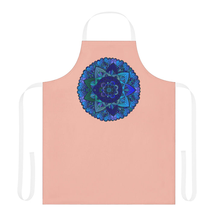 Mandala Art Apron - Peach, Blue & Purple All Over Prints - Blululi