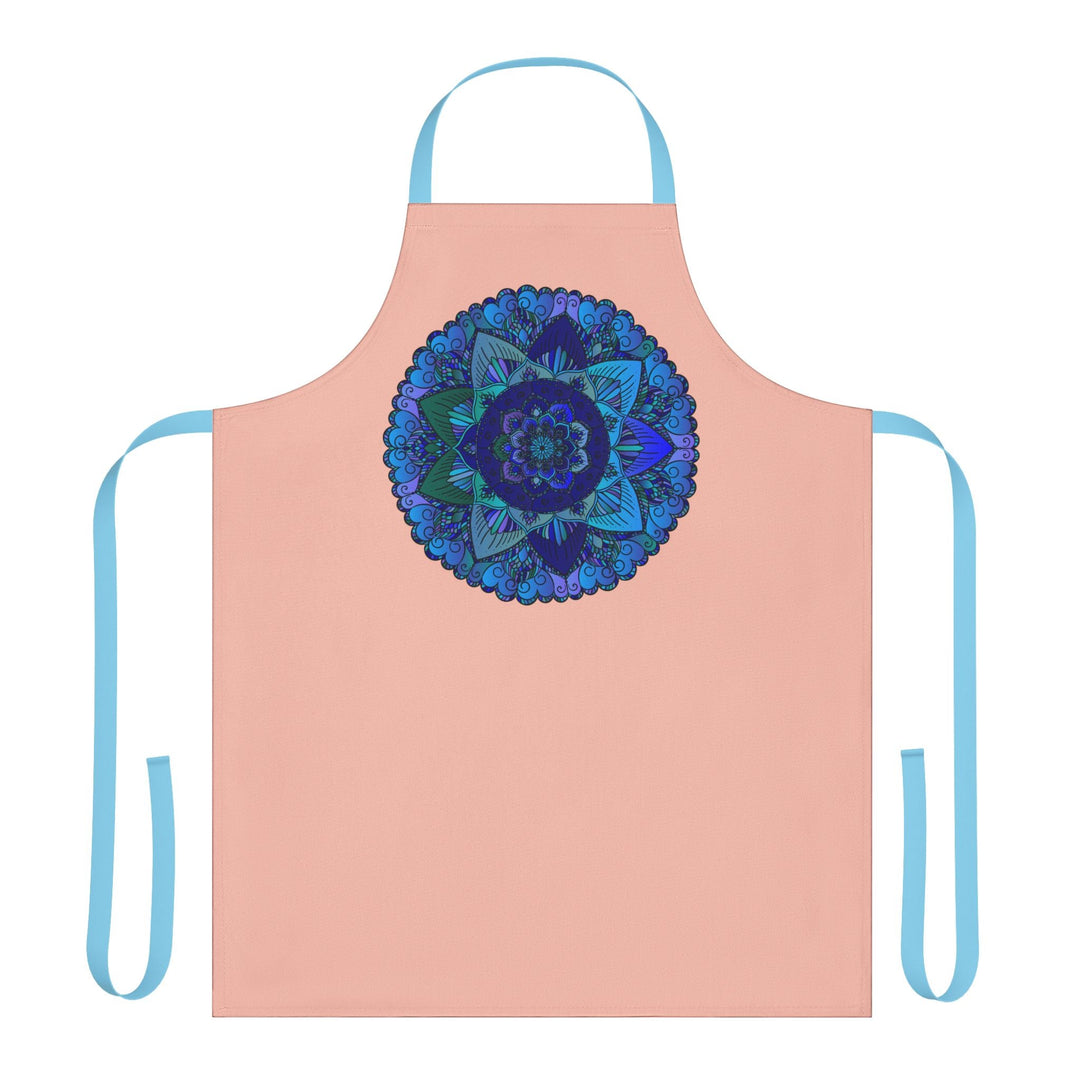 Mandala Art Apron - Peach, Blue & Purple All Over Prints - Blululi