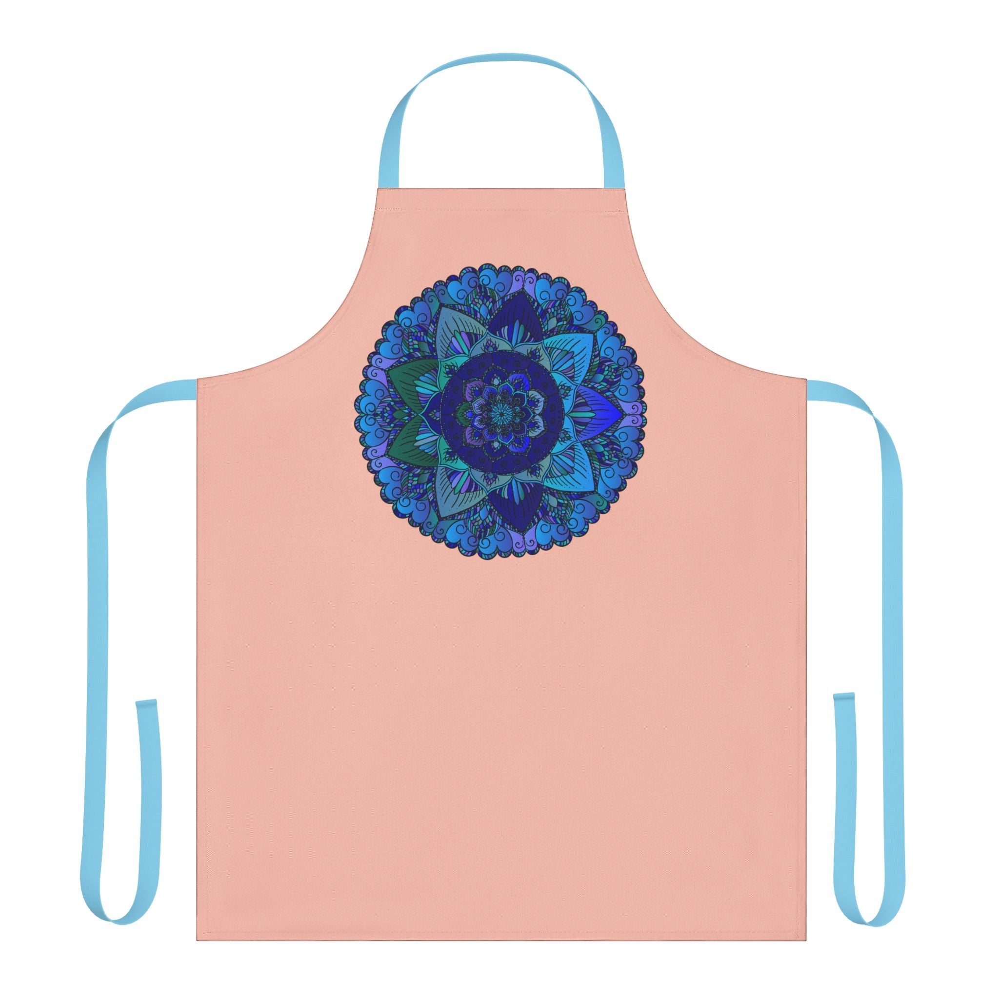 Mandala Art Apron - Peach, Blue & Purple All Over Prints - Blululi