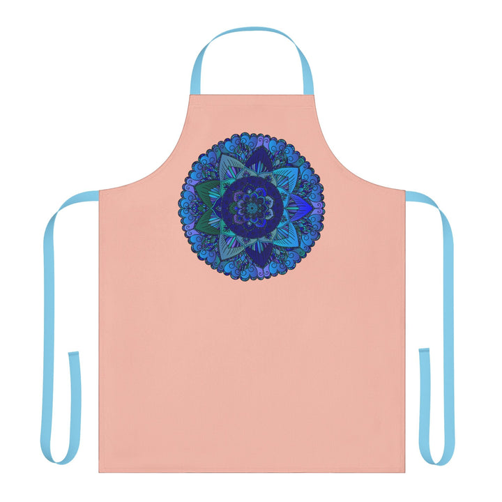 Mandala Art Apron - Peach, Blue & Purple All Over Prints - Blululi