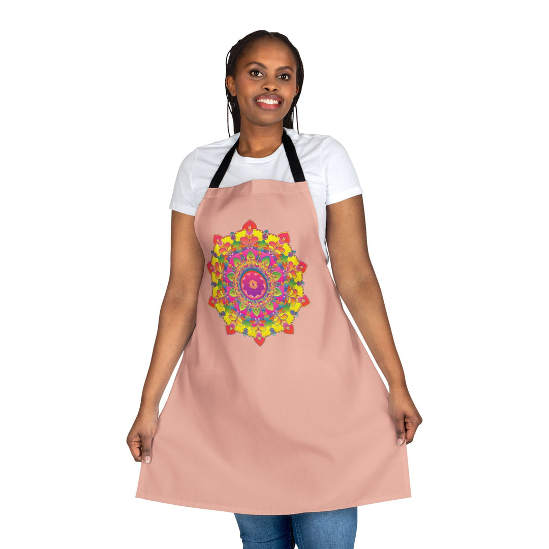 Mandala Art Apron - Peach & Colorful All Over Prints - Blululi