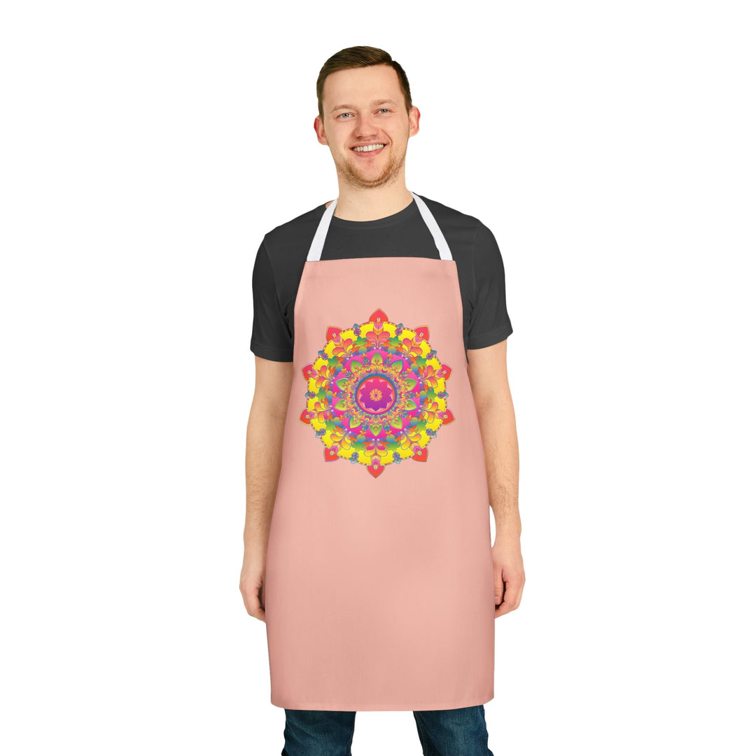 Mandala Art Apron - Peach & Colorful All Over Prints - Blululi