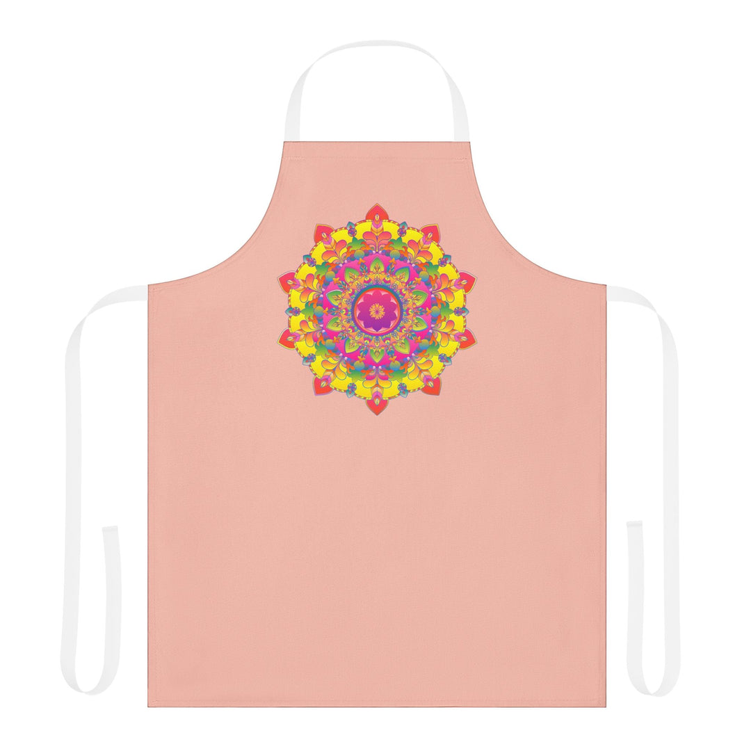 Mandala Art Apron - Peach & Colorful All Over Prints - Blululi