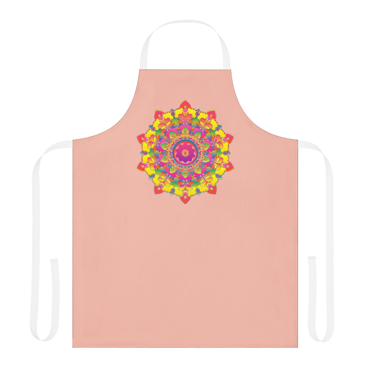 Mandala Art Apron - Peach & Colorful All Over Prints - Blululi