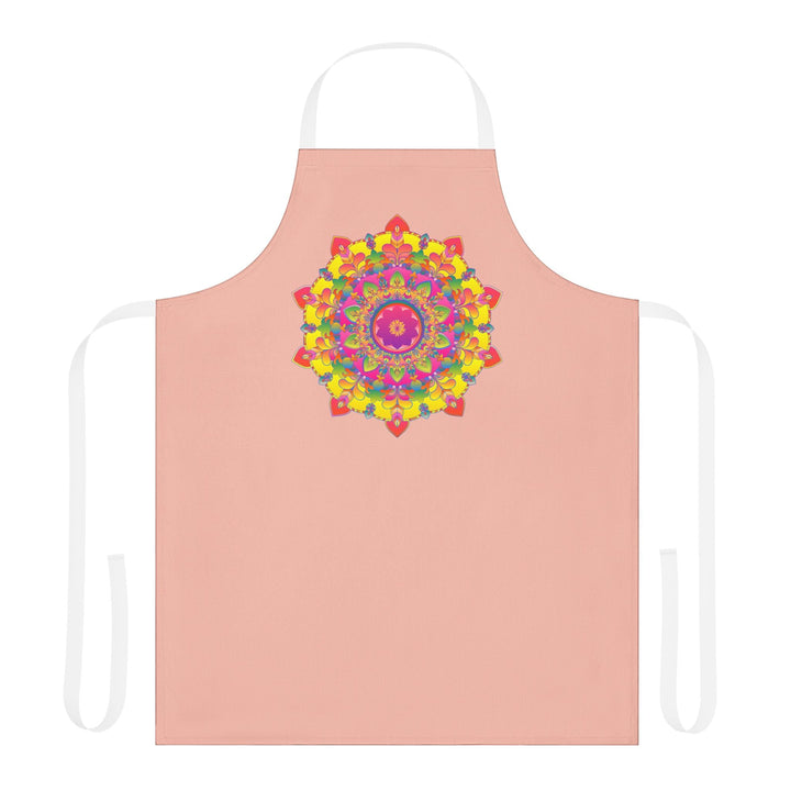 Mandala Art Apron - Peach & Colorful All Over Prints - Blululi