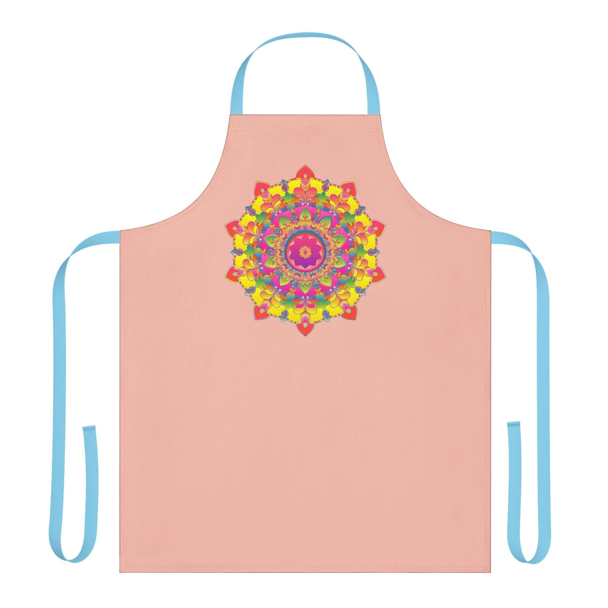 Mandala Art Apron - Peach & Colorful All Over Prints - Blululi