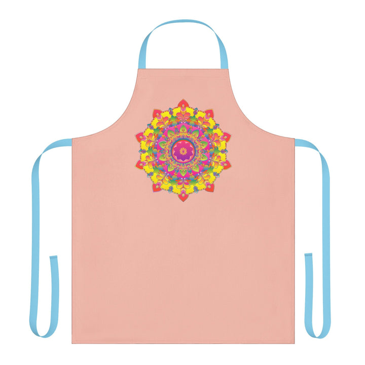 Mandala Art Apron - Peach & Colorful All Over Prints - Blululi