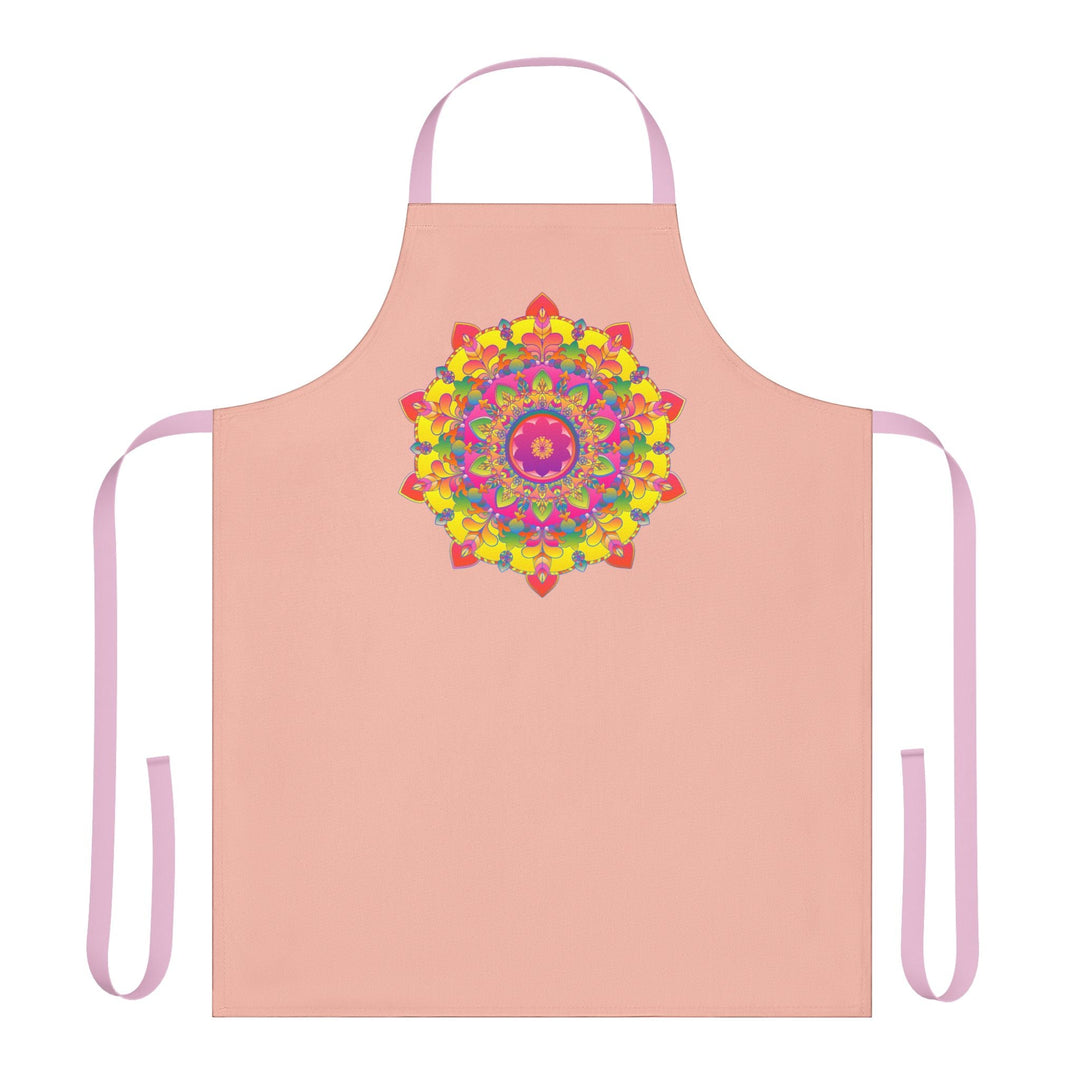 Mandala Art Apron - Peach & Colorful All Over Prints - Blululi