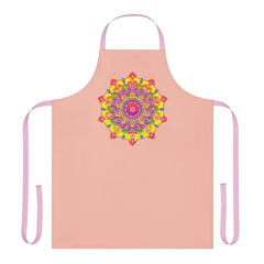 Mandala Art Apron - Peach & Colorful All Over Prints - Blululi