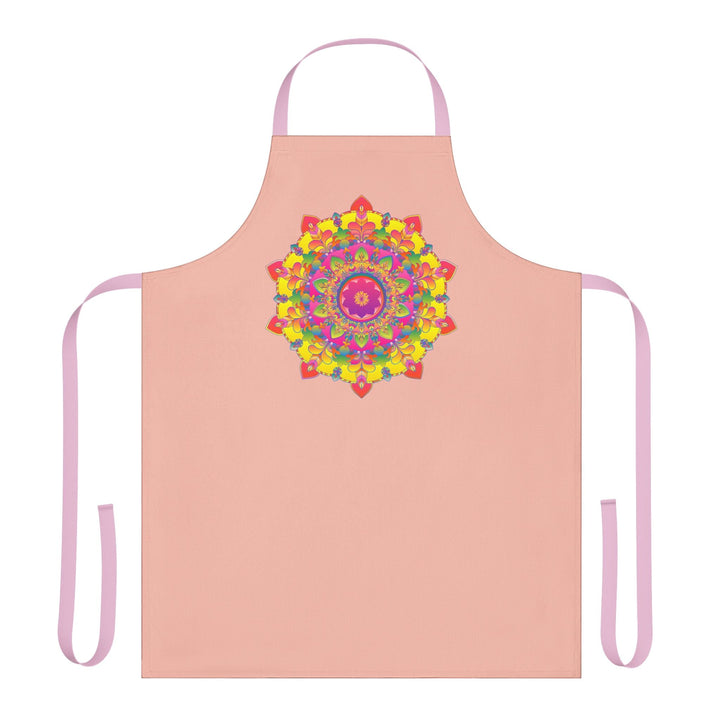 Mandala Art Apron - Peach & Colorful All Over Prints - Blululi