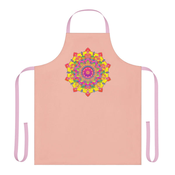 Mandala Art Apron - Peach & Colorful All Over Prints - Blululi