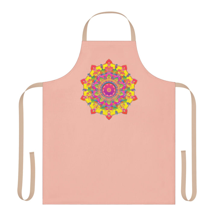 Mandala Art Apron - Peach & Colorful All Over Prints - Blululi