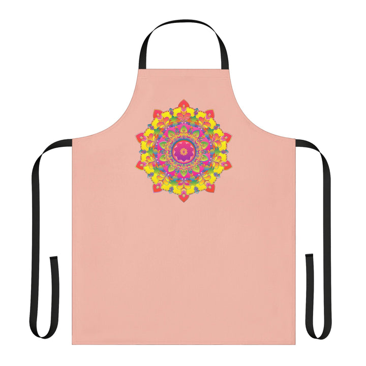 Mandala Art Apron - Peach & Colorful All Over Prints - Blululi