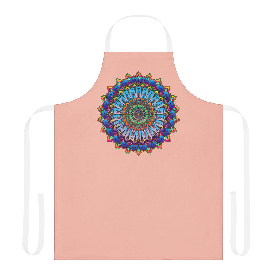 Mandala Art Apron - Peach | Colorful & Intricate All Over Prints - Blululi