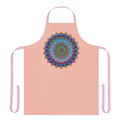 Mandala Art Apron - Peach | Colorful & Intricate All Over Prints - Blululi