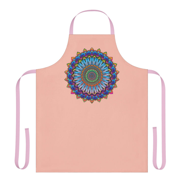 Mandala Art Apron - Peach | Colorful & Intricate All Over Prints - Blululi