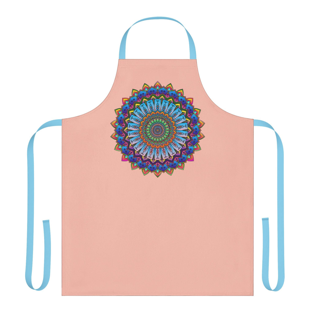 Mandala Art Apron - Peach | Colorful & Intricate All Over Prints - Blululi