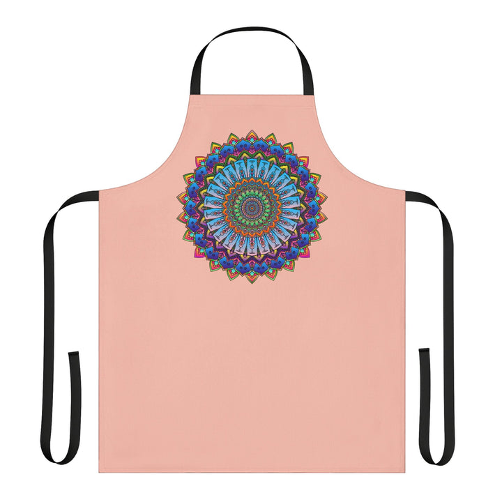 Mandala Art Apron - Peach | Colorful & Intricate All Over Prints - Blululi