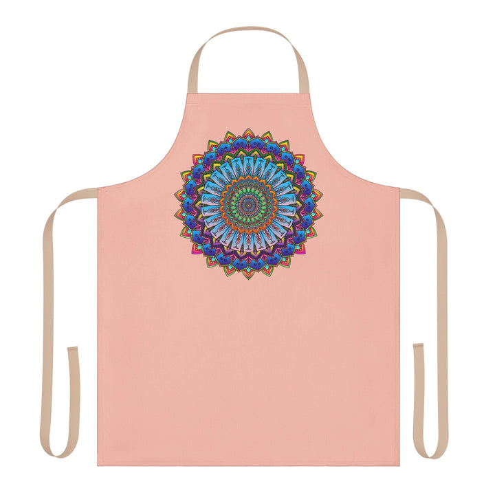 Mandala Art Apron - Peach | Colorful & Intricate All Over Prints - Blululi