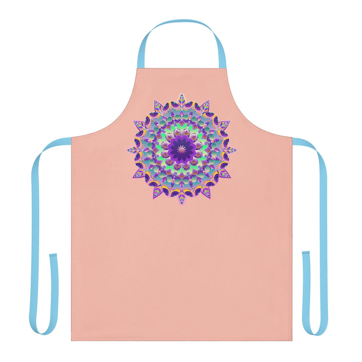 Mandala Art Apron - Peach, Hand - Drawn All Over Prints - Blululi