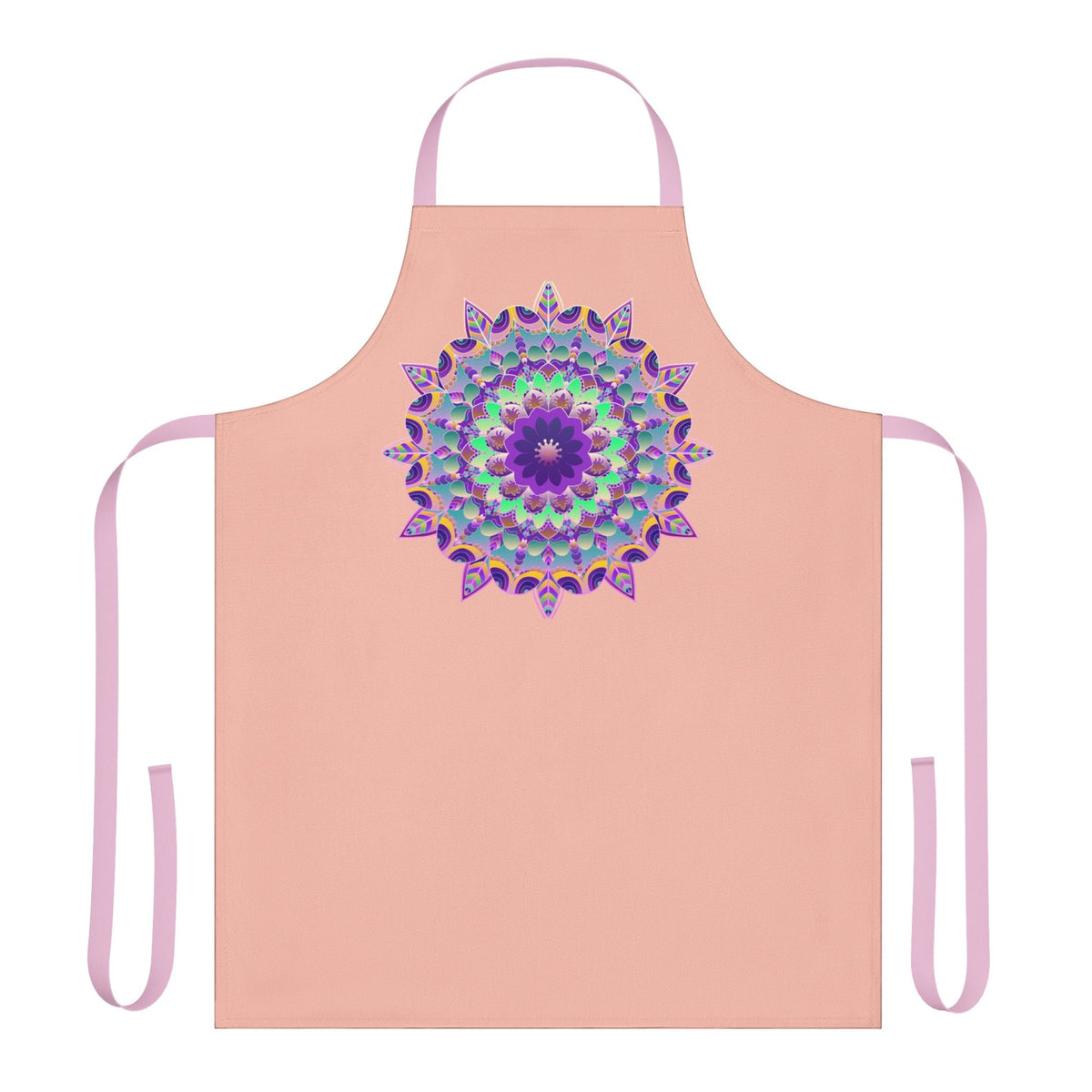 Mandala Art Apron - Peach, Hand - Drawn All Over Prints - Blululi