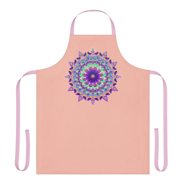 Mandala Art Apron - Peach, Hand - Drawn All Over Prints - Blululi