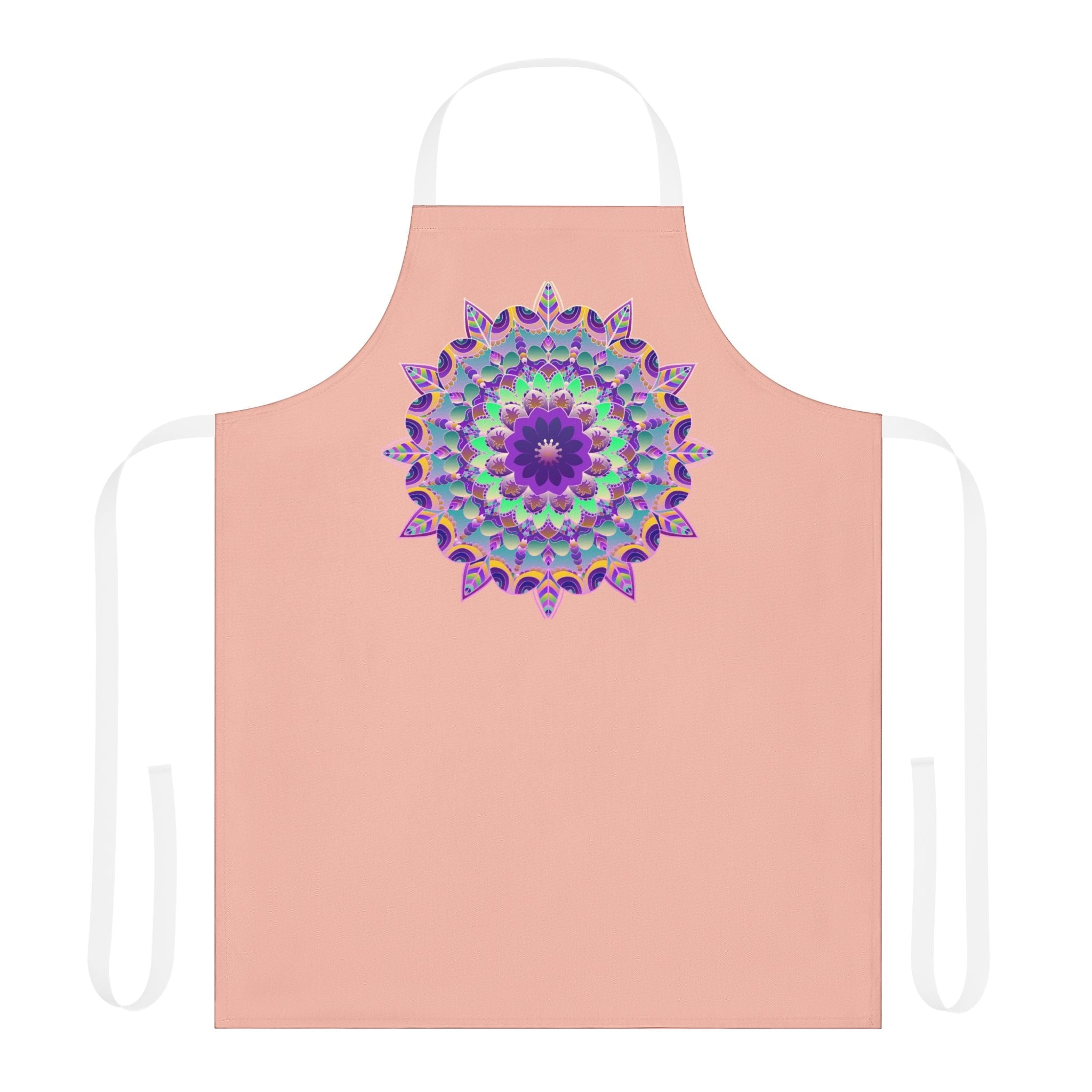 Mandala Art Apron - Peach, Hand - Drawn All Over Prints - Blululi