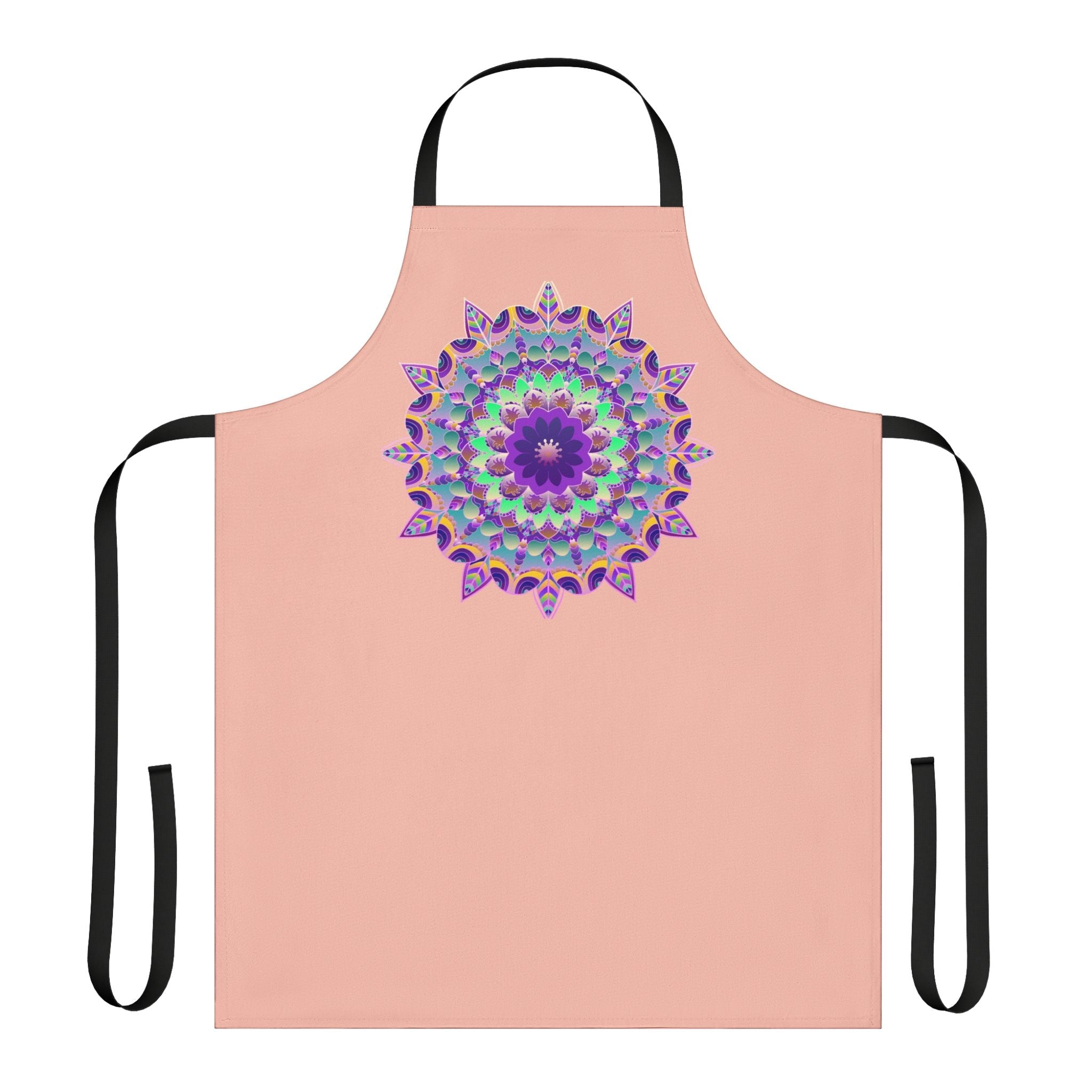 Mandala Art Apron - Peach, Hand - Drawn All Over Prints - Blululi