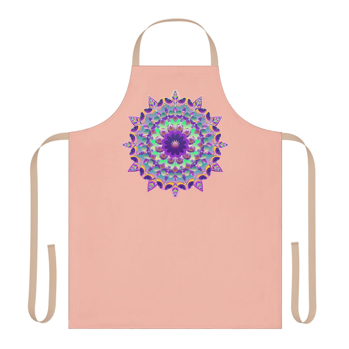 Mandala Art Apron - Peach, Hand - Drawn All Over Prints - Blululi