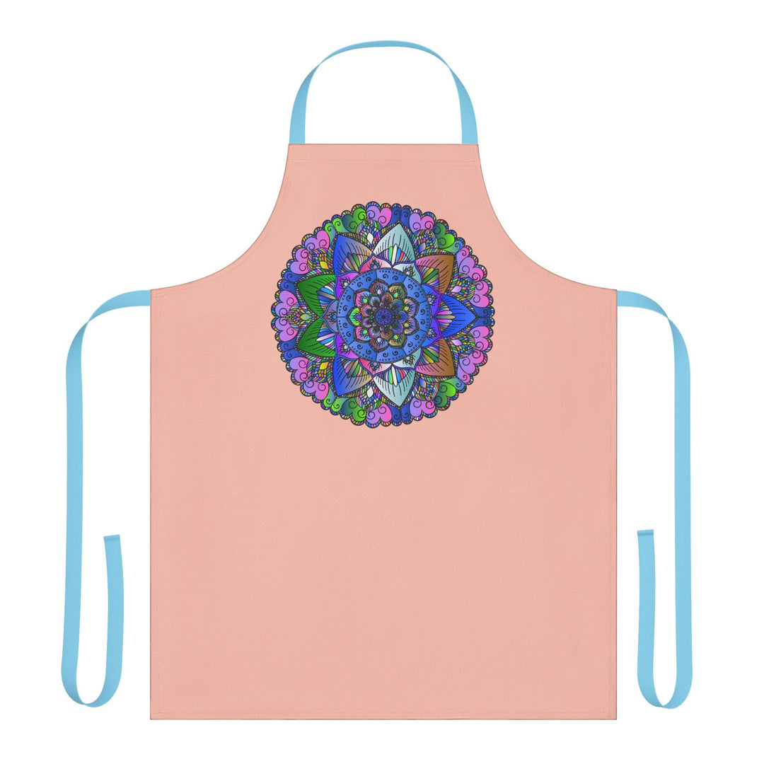 Mandala Art Apron - Peach, Hand - Drawn Design All Over Prints - Blululi