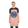 Mandala Art Apron - Peach, Hand - Drawn Design All Over Prints - Blululi